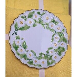 Vintage Mottahedeh Design White Daisy Scalloped 60s Dessert Salad Plate 8” Italy